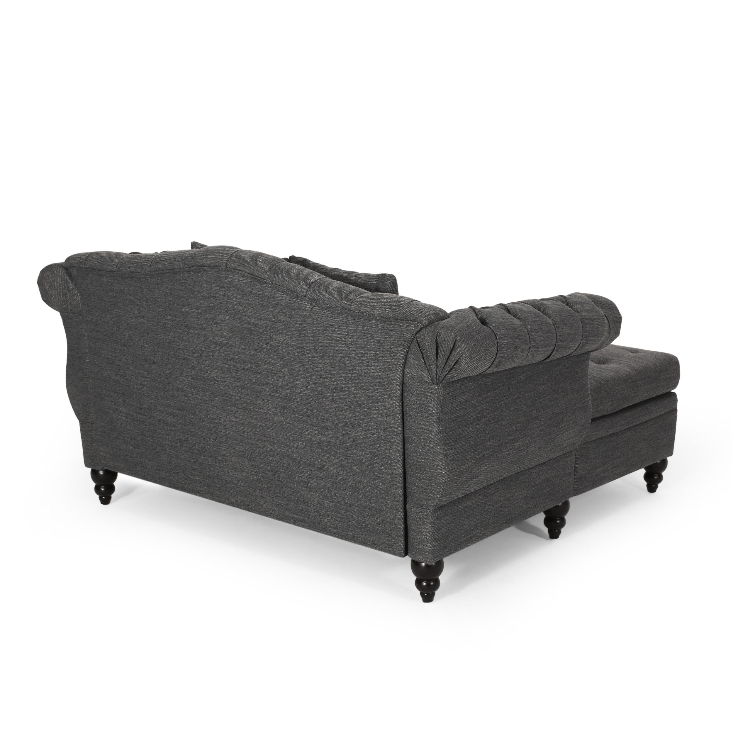 Horeb Contemporary Tufted Double Chaise Lounge with Accent Pillows