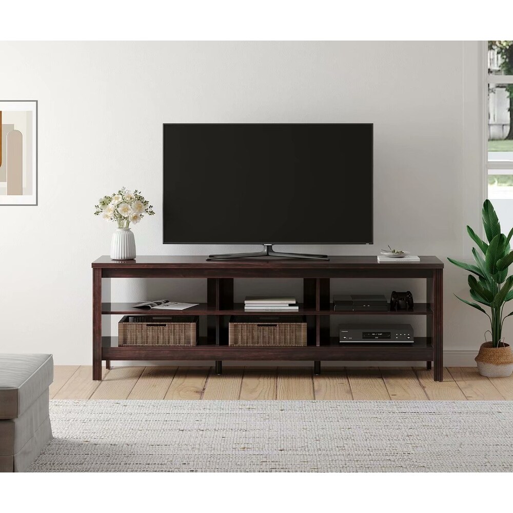 Farmhouse TV Stand with Open Shelving