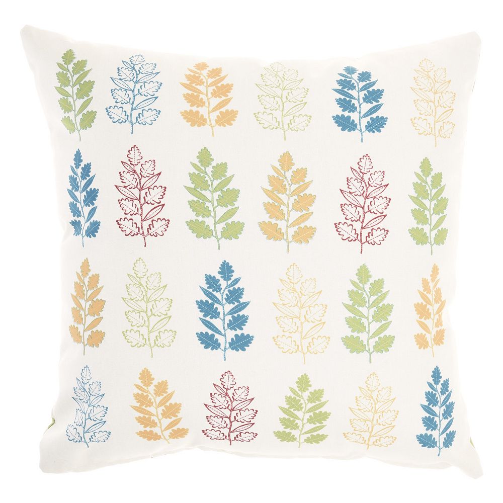 Mina Victory Leaves and Chevron Multicolor Outdoor Throw Pillow