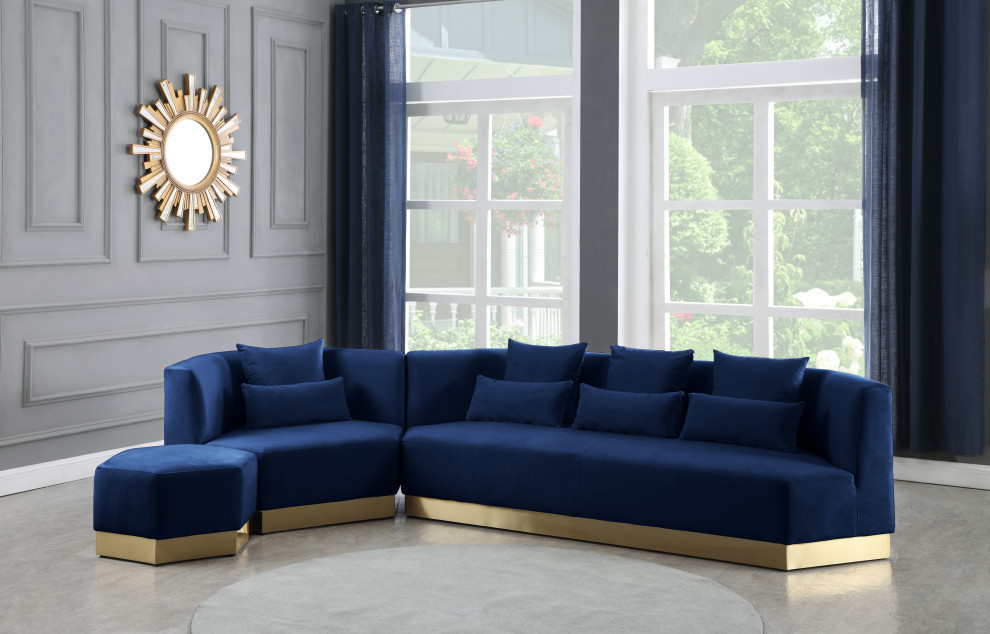 Marquis Velvet Upholstered Set   Contemporary   Armchairs And Accent Chairs   by Meridian Furniture  Houzz