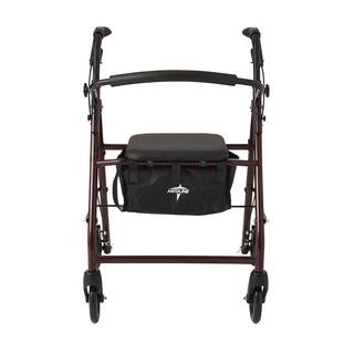 Medline Steel Lightweight Folding 4-Wheel Rollator in Red MDS86850ES