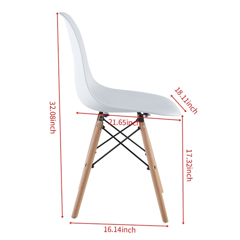 5 Piece Dining Set with 4 Plastic Seat Chairs  Mid century Dining Table with Metal Leg for 4  Pedestal Dining Table