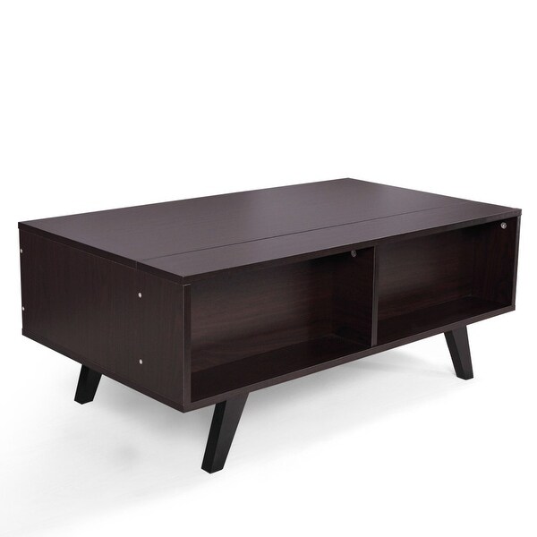 Lift Top Coffee Table Wood Cocktail Table with Storage Shelf