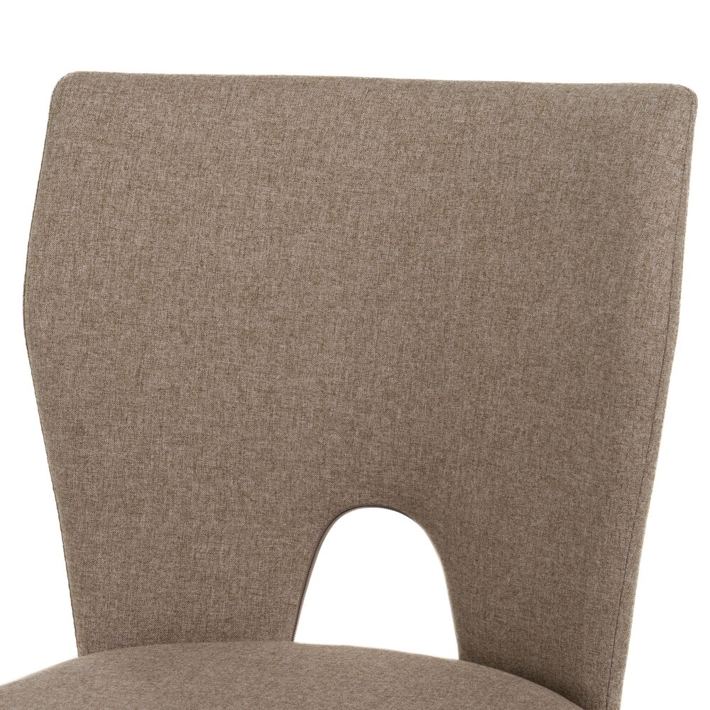 Modrest Burton Modern Beige   Brass Dining Chair (Set of 2)