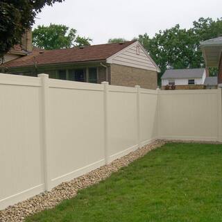 Weatherables Monroe 6 ft. H x 8 ft. W Beige Vinyl Privacy Fence Panel Kit PBPR-TG-6X8