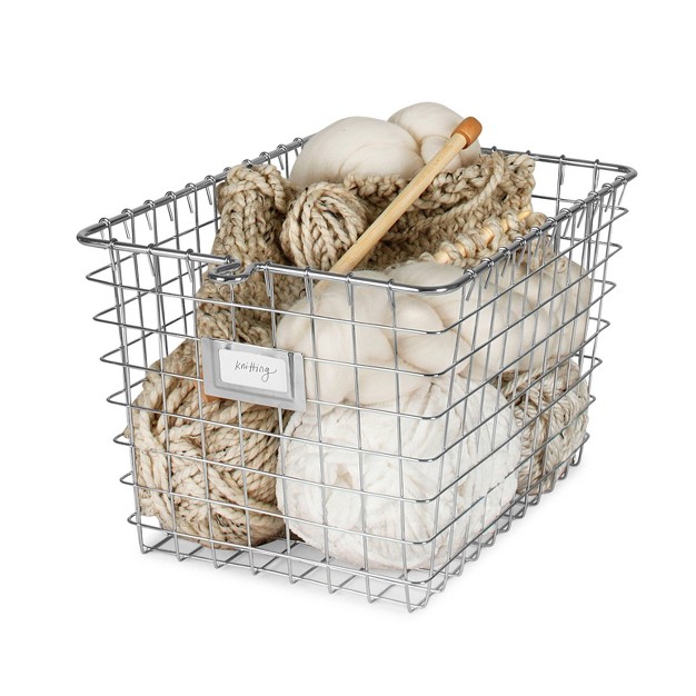 Spectrum Diversified Small Storage Basket Light Silver