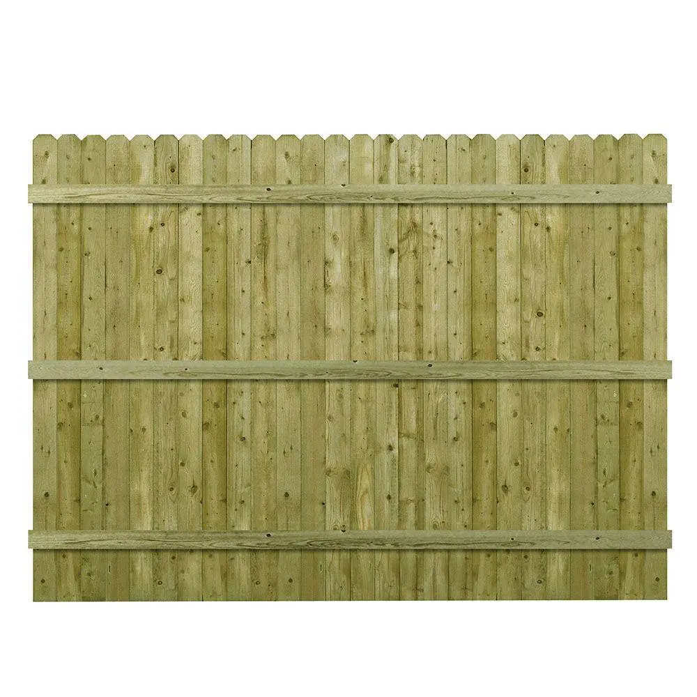 Barrette 6 ft. H x 8 ft. W Privacy Pressure-Treated 4 in. Dog-Ear Flat Wood Fence Panel 73000473