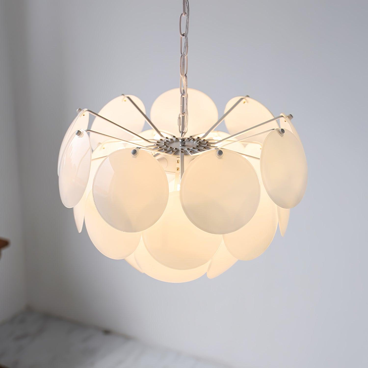 Luminous Petal Glass Chandelier