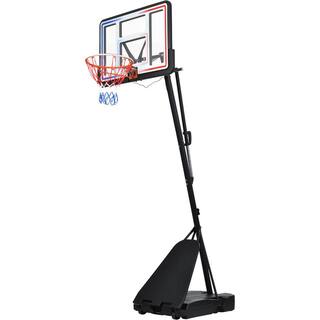 TIRAMISUBEST Portable Basketball Hoop Basketball System with 8 ft. x 10 ft. Height Adjustment and LED Light W540XY57637