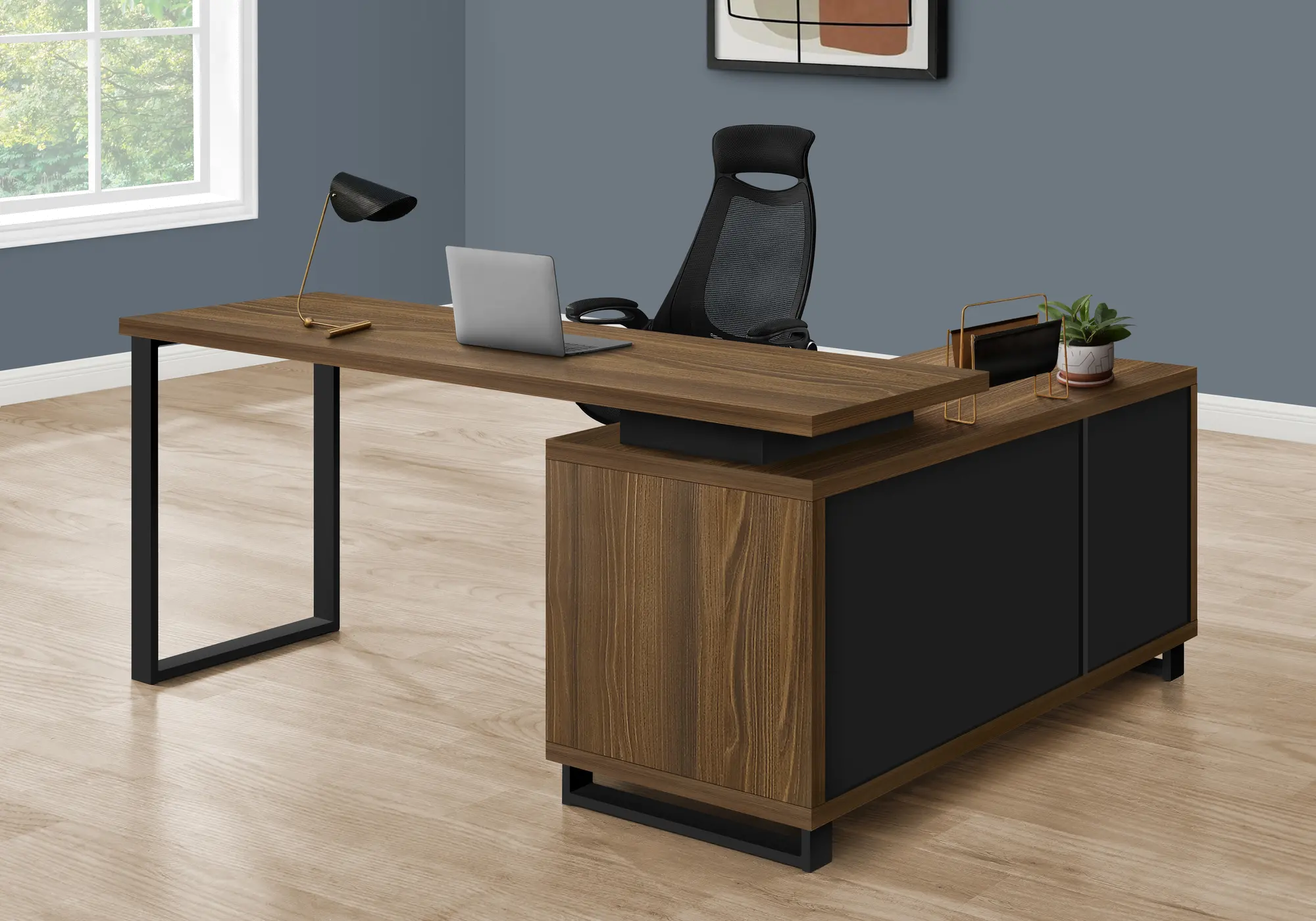 Monarch Dark Brown 72 L Shaped Computer Desk