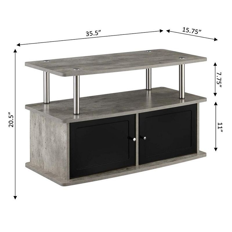 Convenience Concepts Designs2Go TV Stand with 2 Storage Cabinets and Shelf