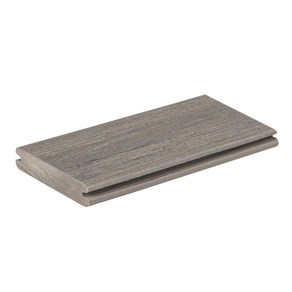 TimberTech Composite Reserve 54 in. x 6 in. x 1 ft. Grooved Driftwood Composite Sample (Actual: 0.94 in. x 5.36 in. x 1 ft.) SAMP-RC12DW