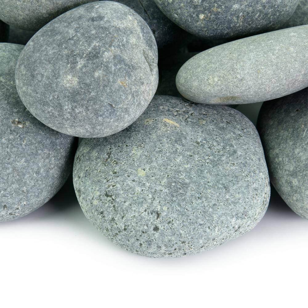 Southwest Boulder  Stone .25 cu. ft. 12 in. to 1 in. Black Mexican Beach Pebbles Smooth Round Rock for Gardens Landscapes and Ponds 20MPBB121