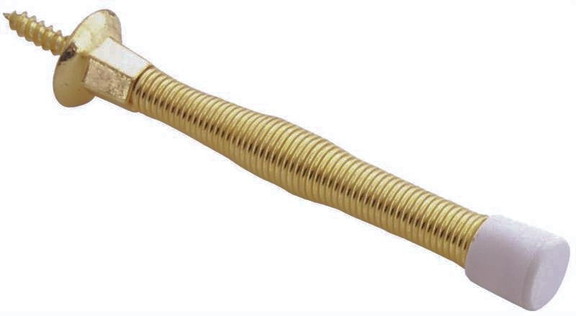 Wessel 2 Pak Bright Brass Flexible Spring Door Sto...