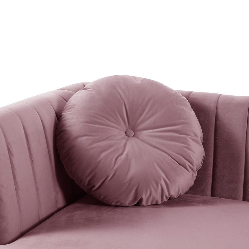 Chloe Pink Velvet Sectional Sofa Chaise With Usb Charging Port   Midcentury   Sectional Sofas   by BisonOffice  Houzz