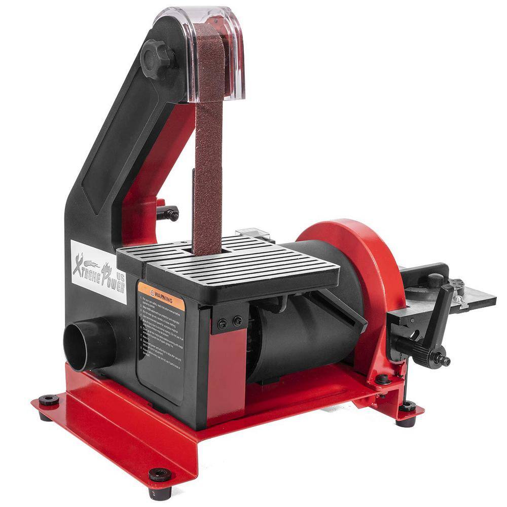 XtremepowerUS 1 in. x 30 in. Belt with 5 in. Disc Sander Corded Bench Top Polish Grinder Table Sanding Station 46000-H1