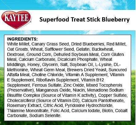 Kaytee Avian Superfood Treat Stick Blueberry Bird Treat， 5.5-oz bag