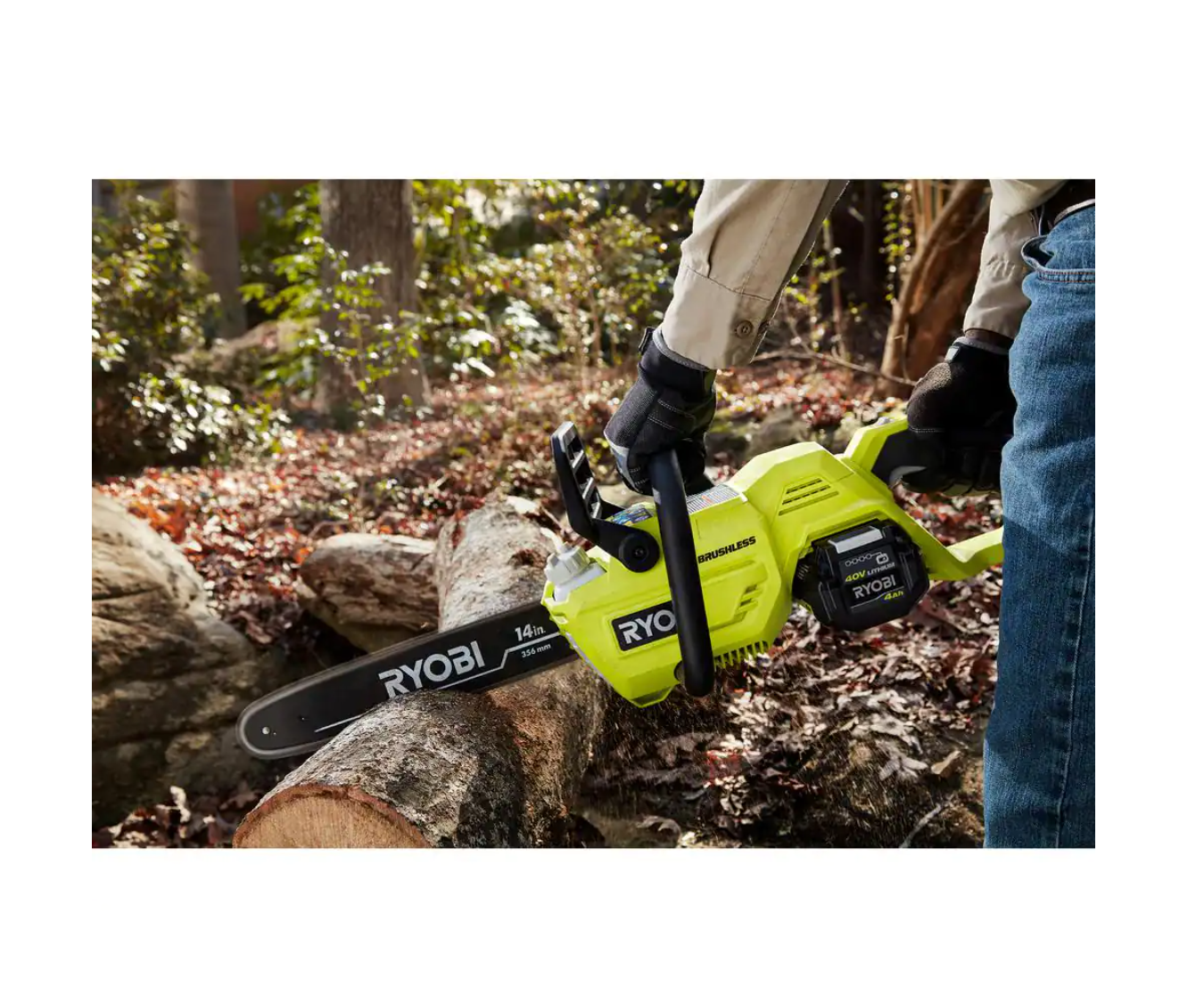 RYOBI RY40503BTL 40V Brushless 14 in. Cordless Battery Chainsaw (Tool Only)