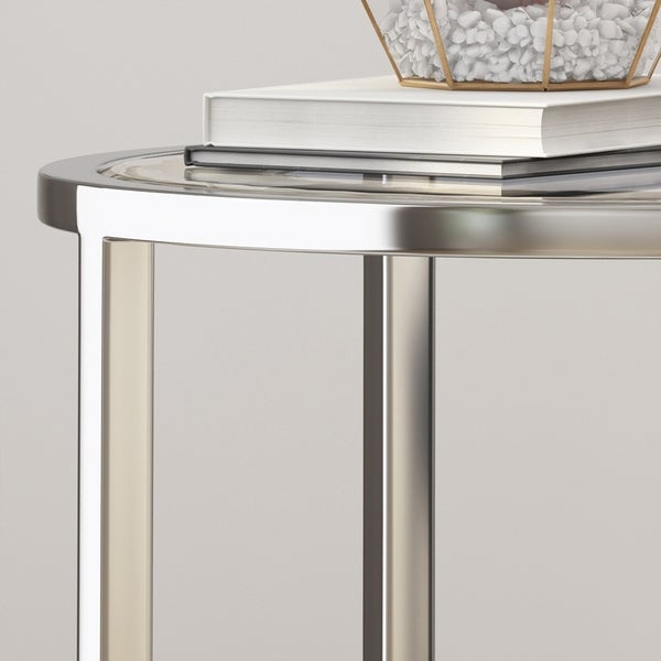 Beeching Mirrored Stainless Steel End Table by Christopher Knight Home