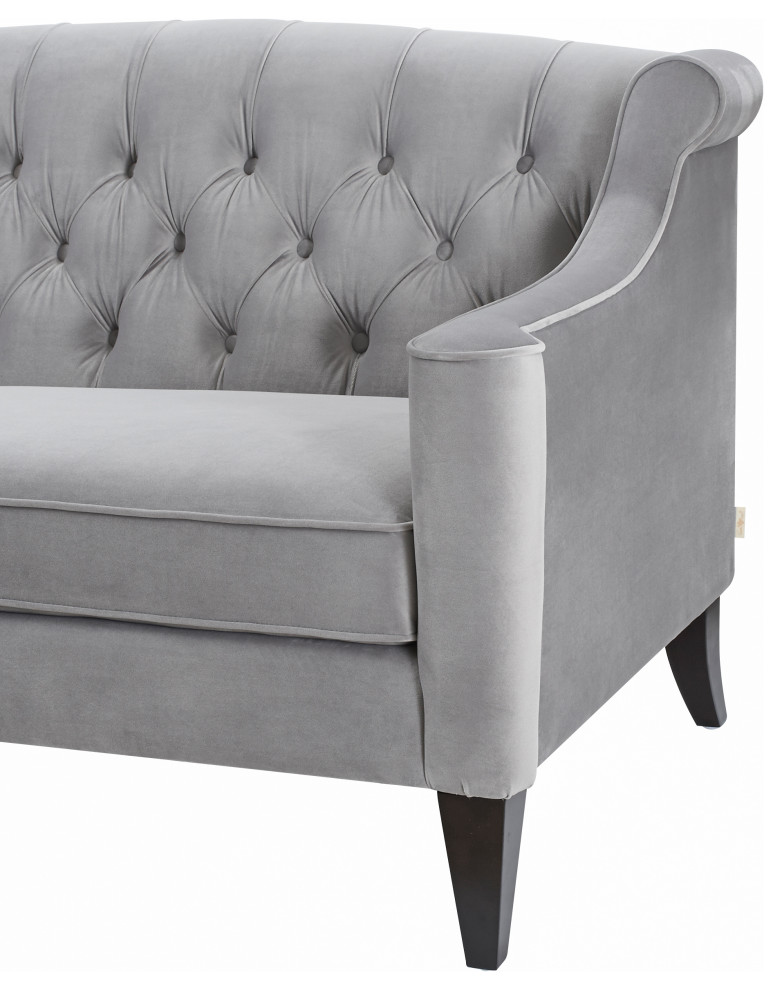 Ken 74 quotUpholstered Button Tufted Sofa   Transitional   Sofas   by Jennifer Taylor Home  Houzz