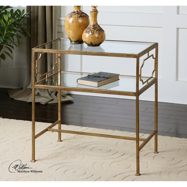 Uttermost Genell Gold Leaf Side Table