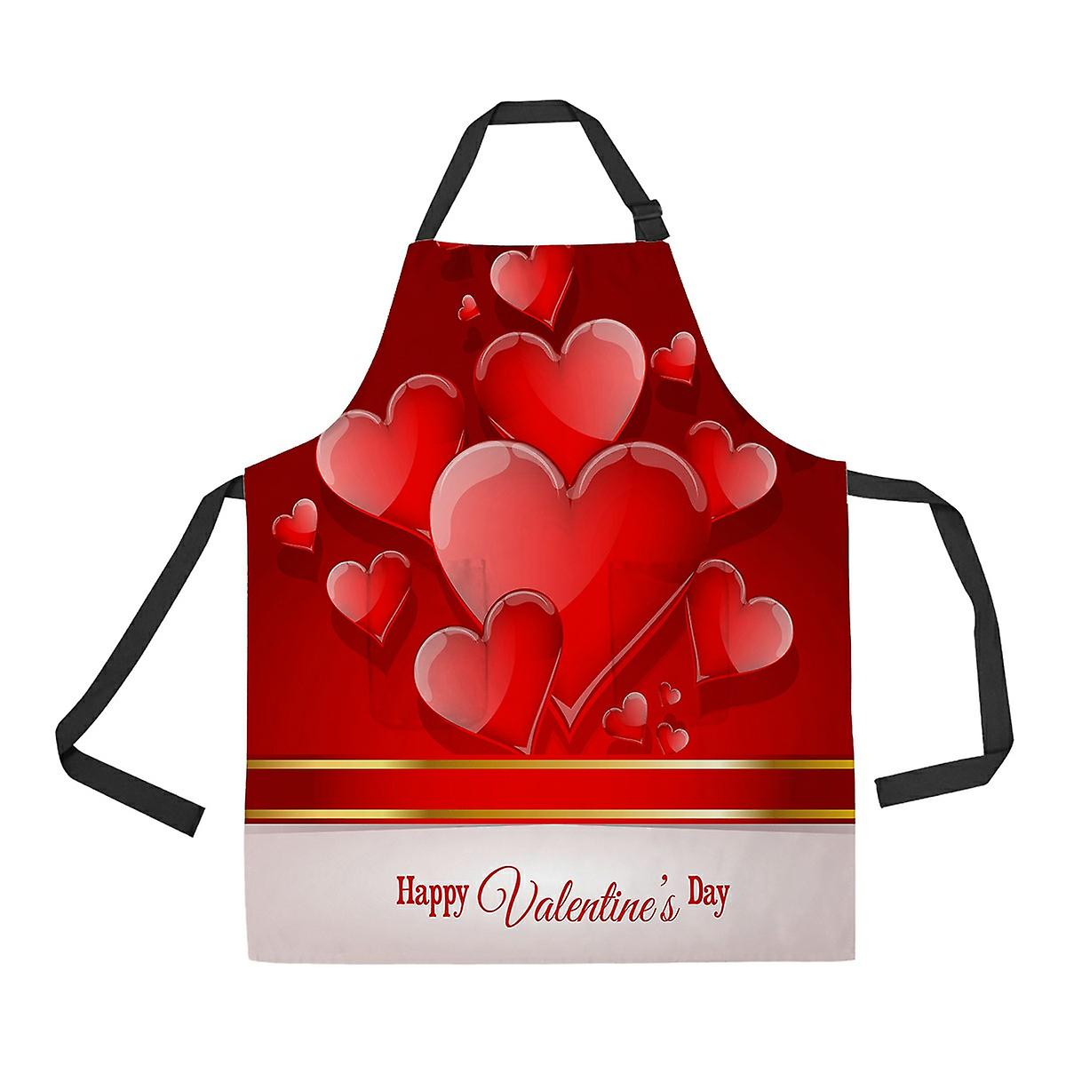 Happy Valentine's Day Card With Heart Apron Home Kitchen Apron With Pockets A--1279