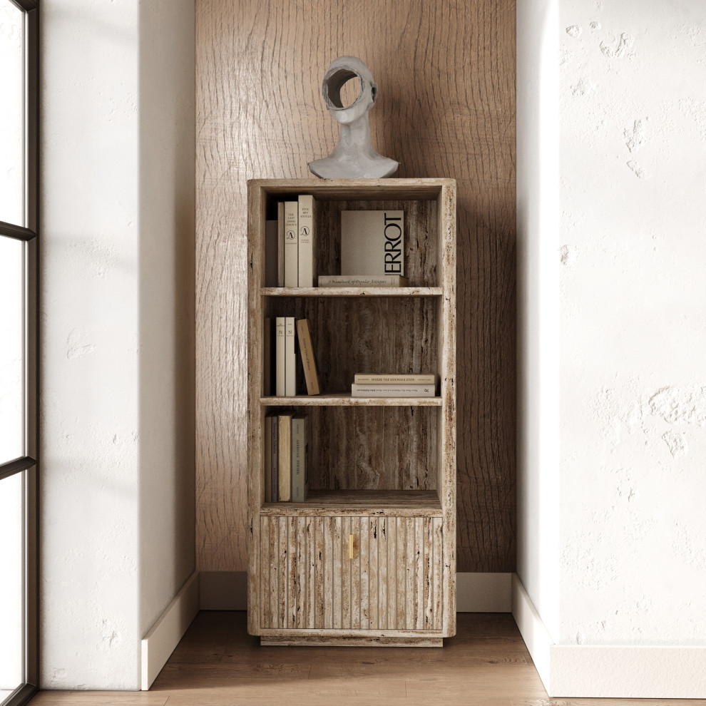 Nova Domus Roma Modern Travertine  Gold Bookcase   Rustic   Bookcases   by Vig Furniture Inc.  Houzz