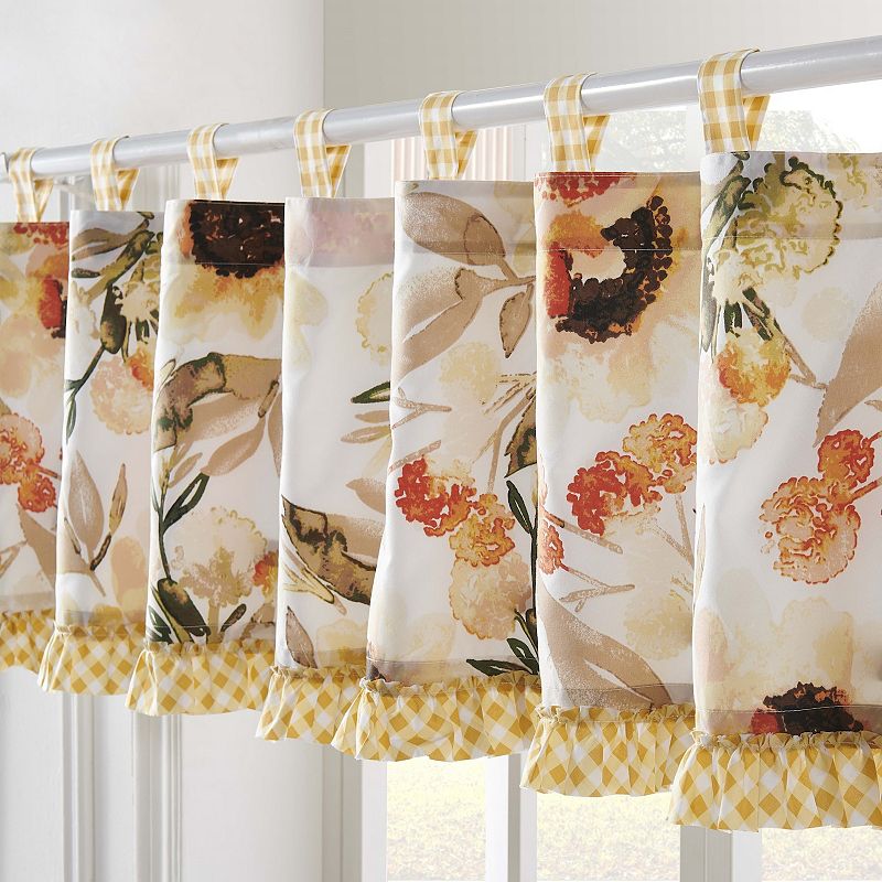 Greenland Home Somerset Ruffle-Trimmed Window Valance， 84 W x 19 L， Gold