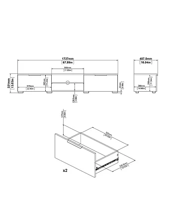 Tvilum Match 2 Drawer 2 Shelf TV Stand