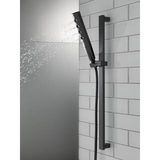 Delta 4-Spray Patterns 1.75 GPM 1.43 in. Wall Mount Handheld Shower Head with H2Okinetic in Matte Black 51140-BL