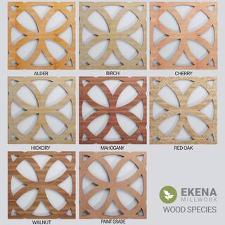 Ekena Millwork 11-38 in. x 11-38 in. x 14 in. Cherry Small Cedar Park Decorative Fretwork Wood Wall Panels (50-Pack) WALW12X12X0250CRPCH-CASE-50