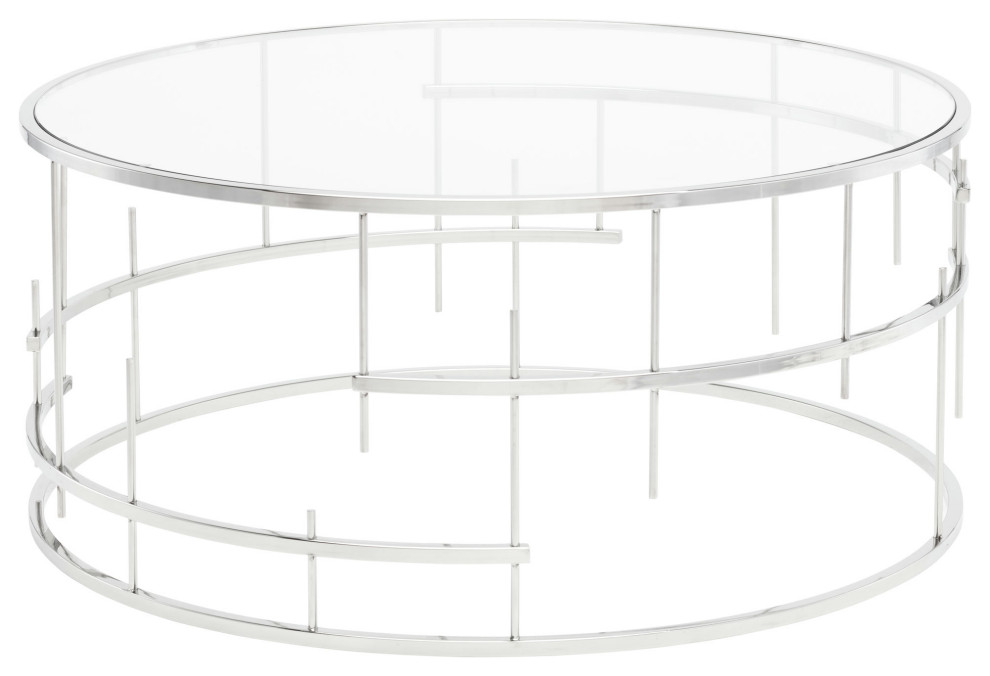 Tiffany Silver Metal Coffee Table   Contemporary   Coffee Tables   by Kolibri Decor  Houzz