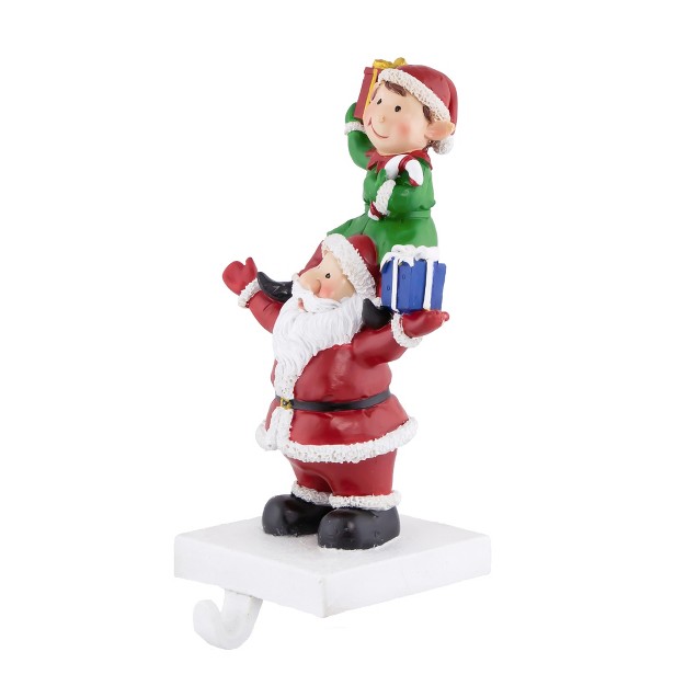 Santa And Elf Christmas Stocking Holder