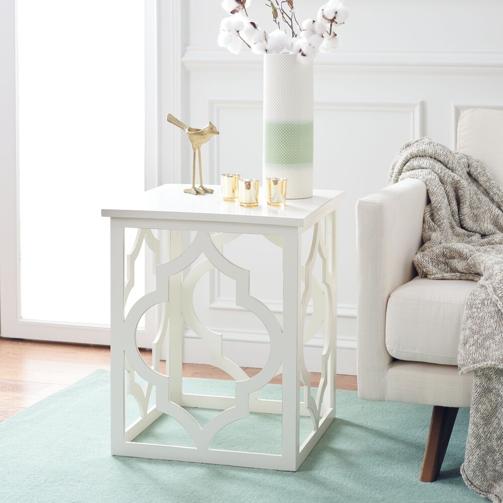 SAFAVIEH Milo Trellis Silver Leaf End Table.   19\