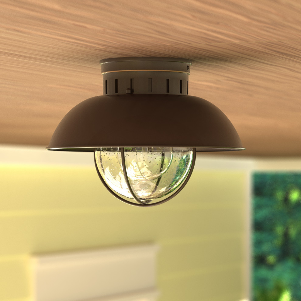 Harwich 10 quotOutdoor Flush Mount Light   Traditional   Outdoor Flush mount Ceiling Lighting   by Vaxcel  Houzz