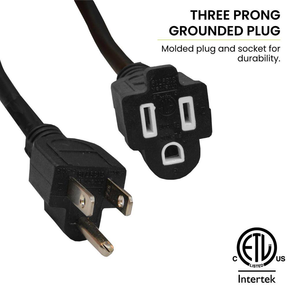 GoGreen Power 50 ft. 163 SJTW Outdoor Extension Cord - Black GG-13750BK