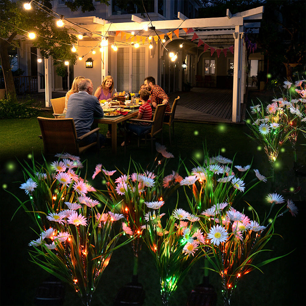 Kqiang 2PACK LED Solar Flower Lights Outdoor Garden Stake Landscape Decor Lamp