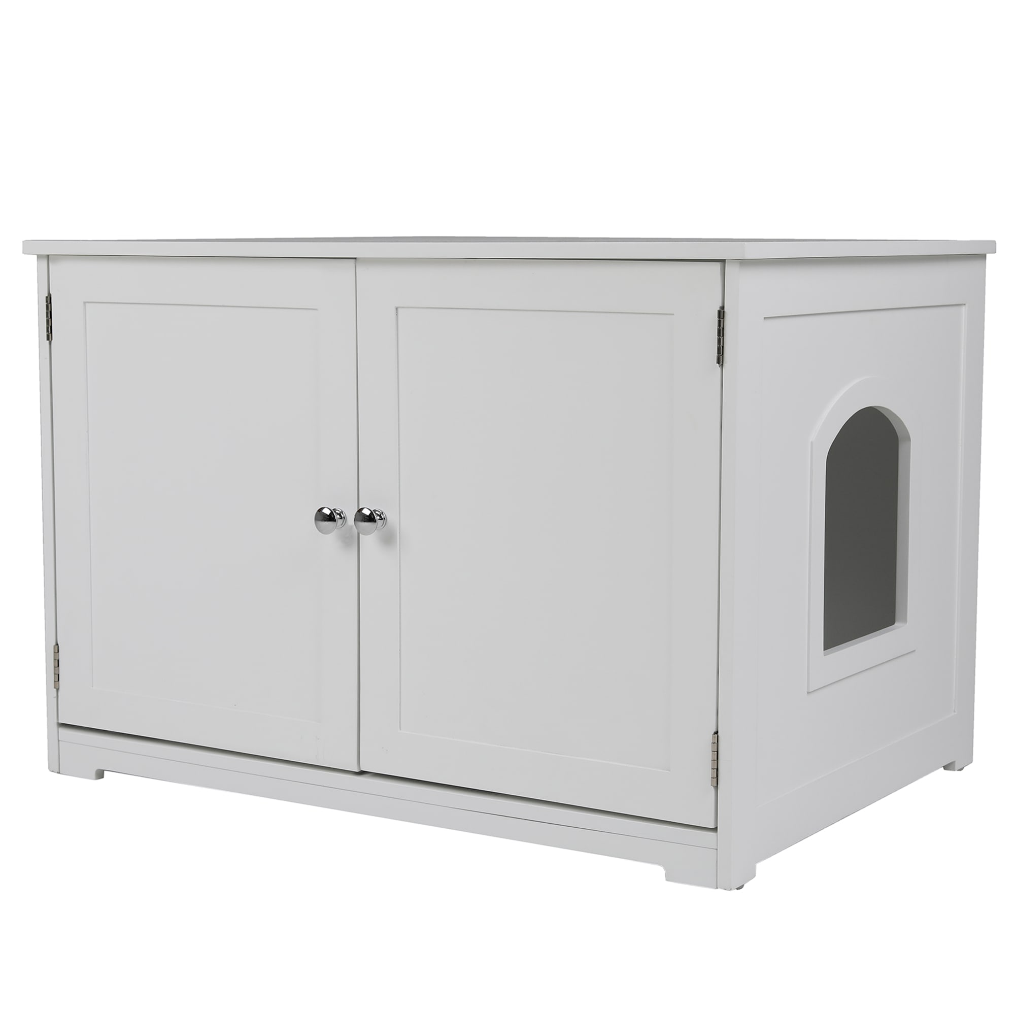 Zoovilla White Kitty Litter Loo Bench， 29.5