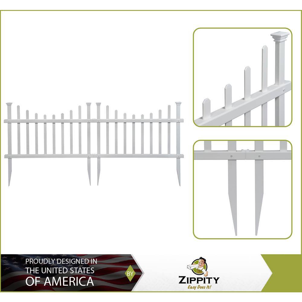 Zippity Outdoor Products 2.5 ft. H x 3.5 ft W Washington Vinyl Picket Fence Panel Kit (2-Pack) ZP19048