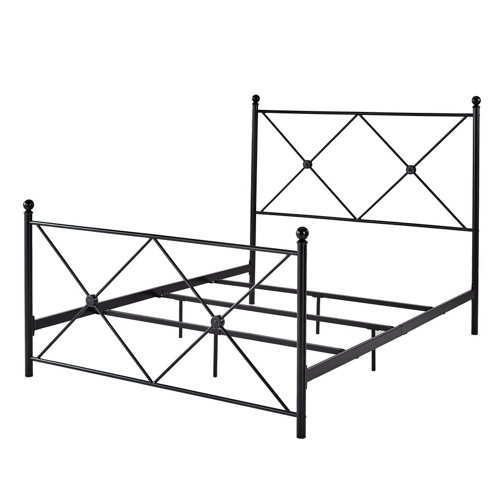 Aniket Metal Bed with Nightstands Set by iNSPIRE Q Classic