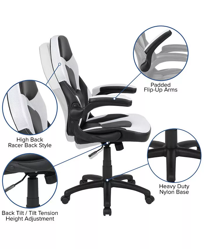 EMMA+OLIVER Gaming Desk Bundle - Cup Headphone Holders Wire Management