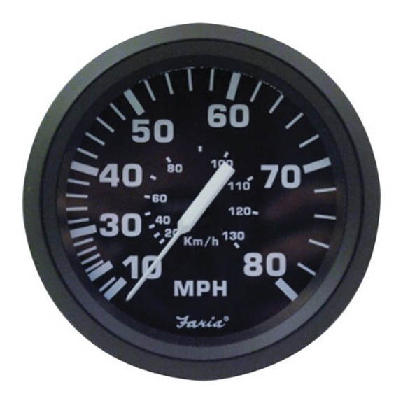 Faria 32812 Euro Speedometer (80 MPH)   4  Black