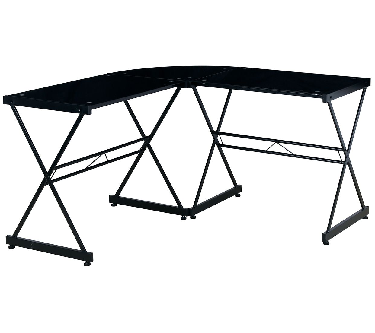 Techni Mobili L-Shaped Glass Computer Desk