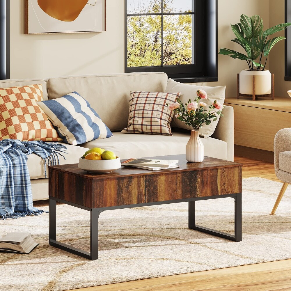 Lift Top Coffee Table for Living Room Modern Wood Coffee Table with Storage