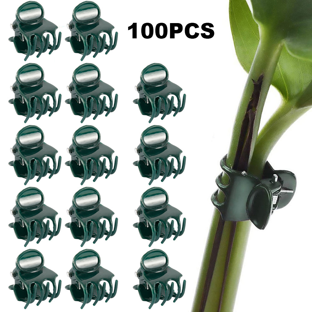 Willstar 100PCS Plant Support Clips Garden Ulable Orchid Stem Clips Flower Spike Clips