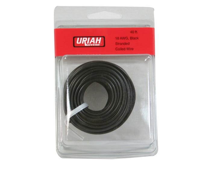 Uriah Wire 18 Awg  Stranded Black Insul (40) -UA501870