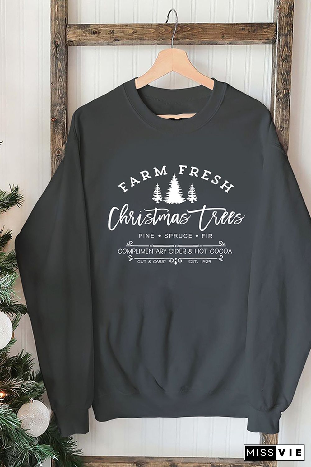 Farm Fresh Christmas Trees Pullover Sweatshirt Women Wholesale