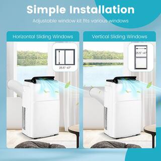 Costway 13000 BTU Portable Air Conditioner 4-in-1 AC Unit Cools 250 Sq.Ft. with Remote Heat Dehumidifier  Fan Mode in White FP10269US-WH