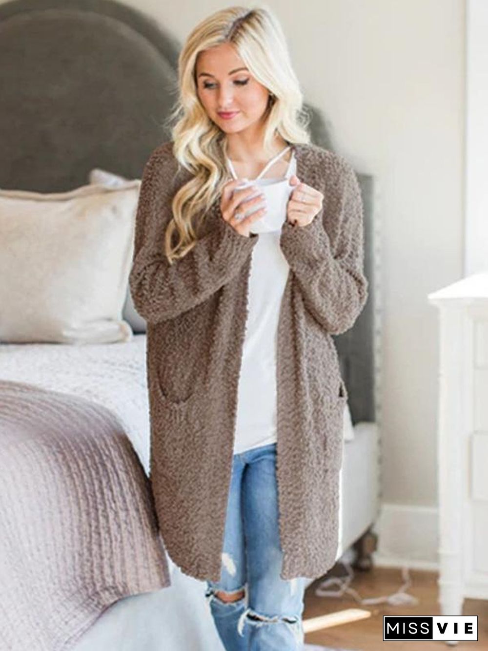 4 Colors Knitting Cardigan Tops