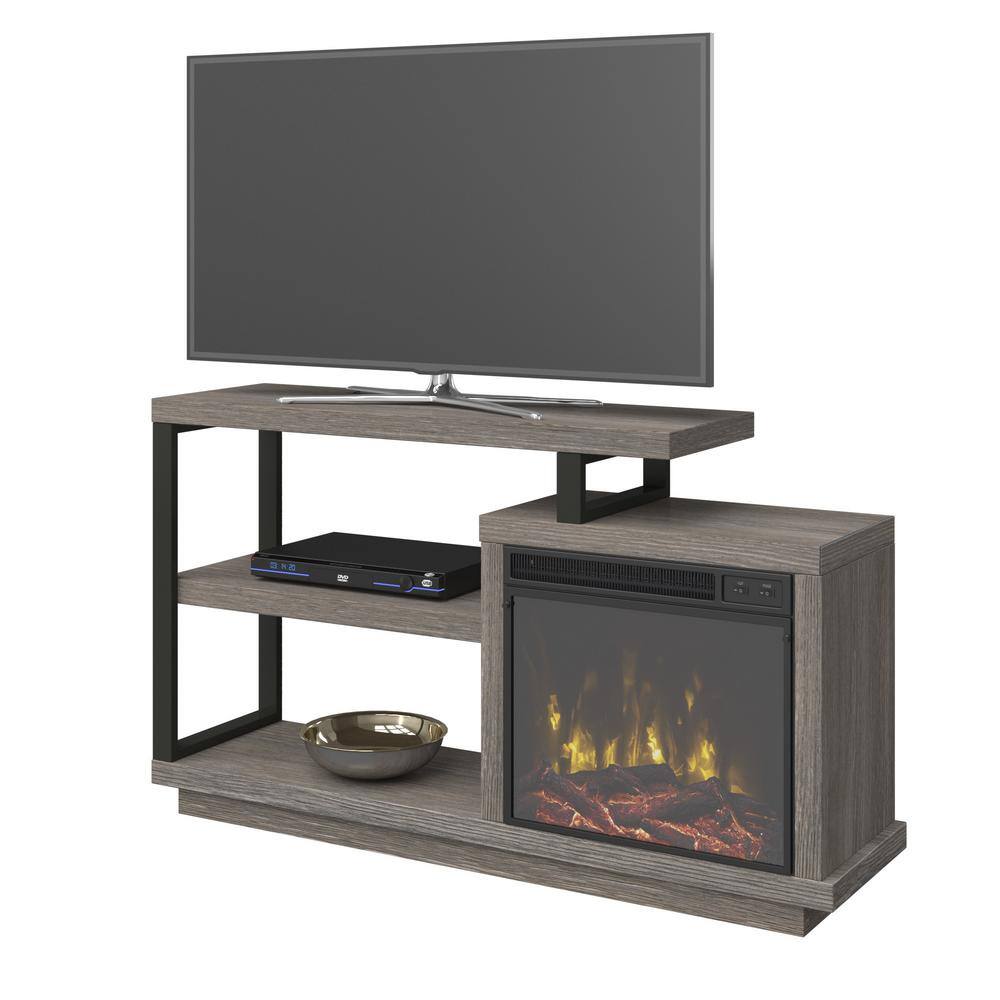 Twin Star Home 59.5 in. Freestanding Wooden Electric Fireplace TV Stand in Colton Oak 117840